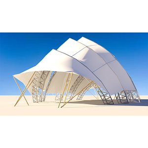 3D laos Tensile Pavilion model