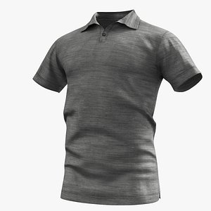 Low Poly Polo Shirt Grey