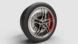 3D Rim with brake set and tire