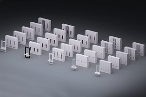 3D set of cabinets Low-poly 3D model