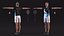 Asian Elderly Man Badminton Style T-pose