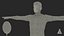 Asian Elderly Man Badminton Style T-pose