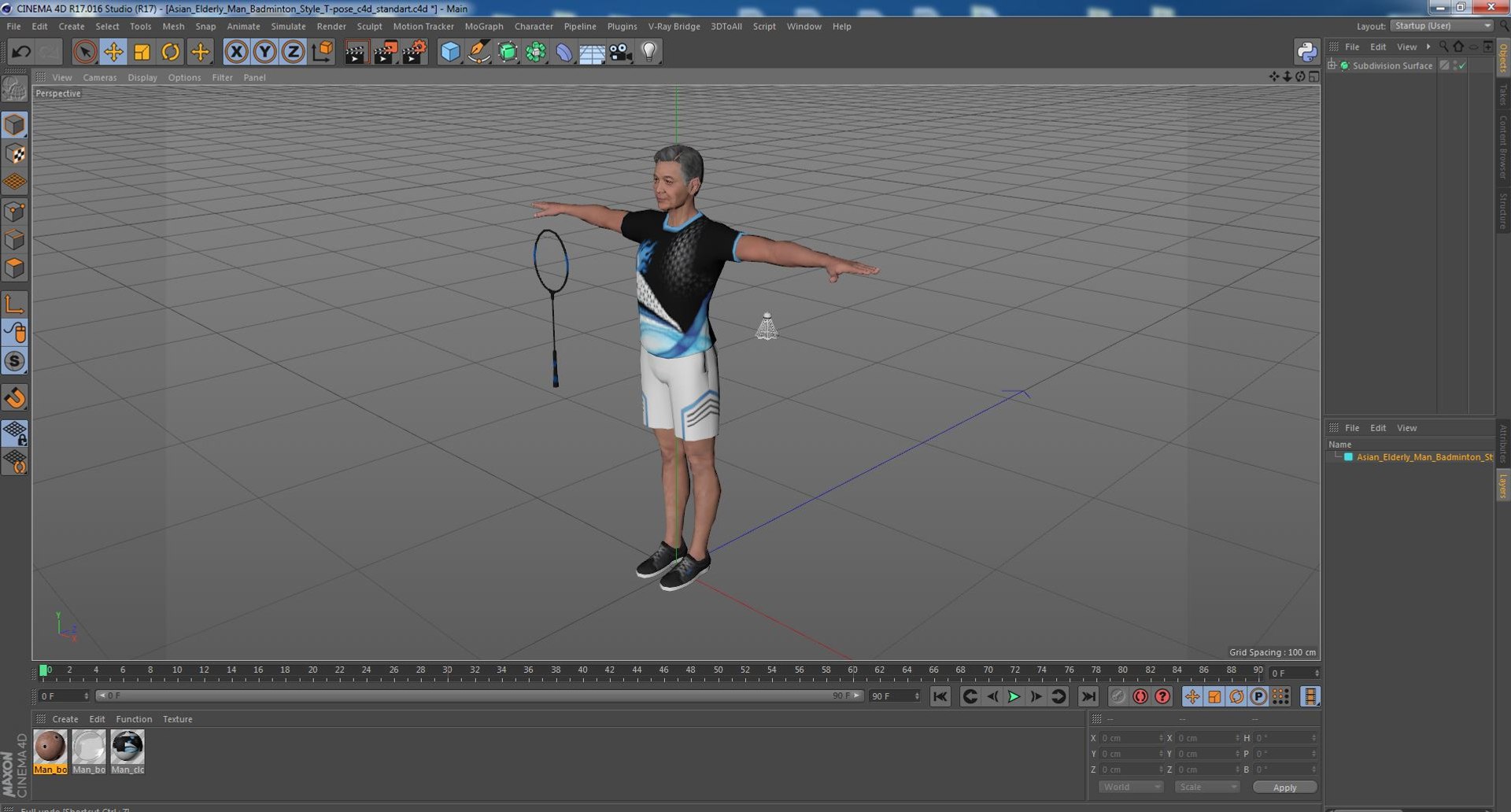 Asian Elderly Man Badminton Style T-pose model https://p.turbosquid.com/ts-thumb/p8/i3qQZT/PA/asianelderlymanbadmintonstyletposevray3dmodel030/jpg/1693978431/1920x1080/fit_q87/31d52409ce5b8e8156cf933e27db09cf7b8a6834/asianelderlymanbadmintonstyletposevray3dmodel030.jpg