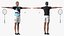 Asian Elderly Man Badminton Style T-pose