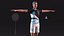 Asian Elderly Man Badminton Style T-pose