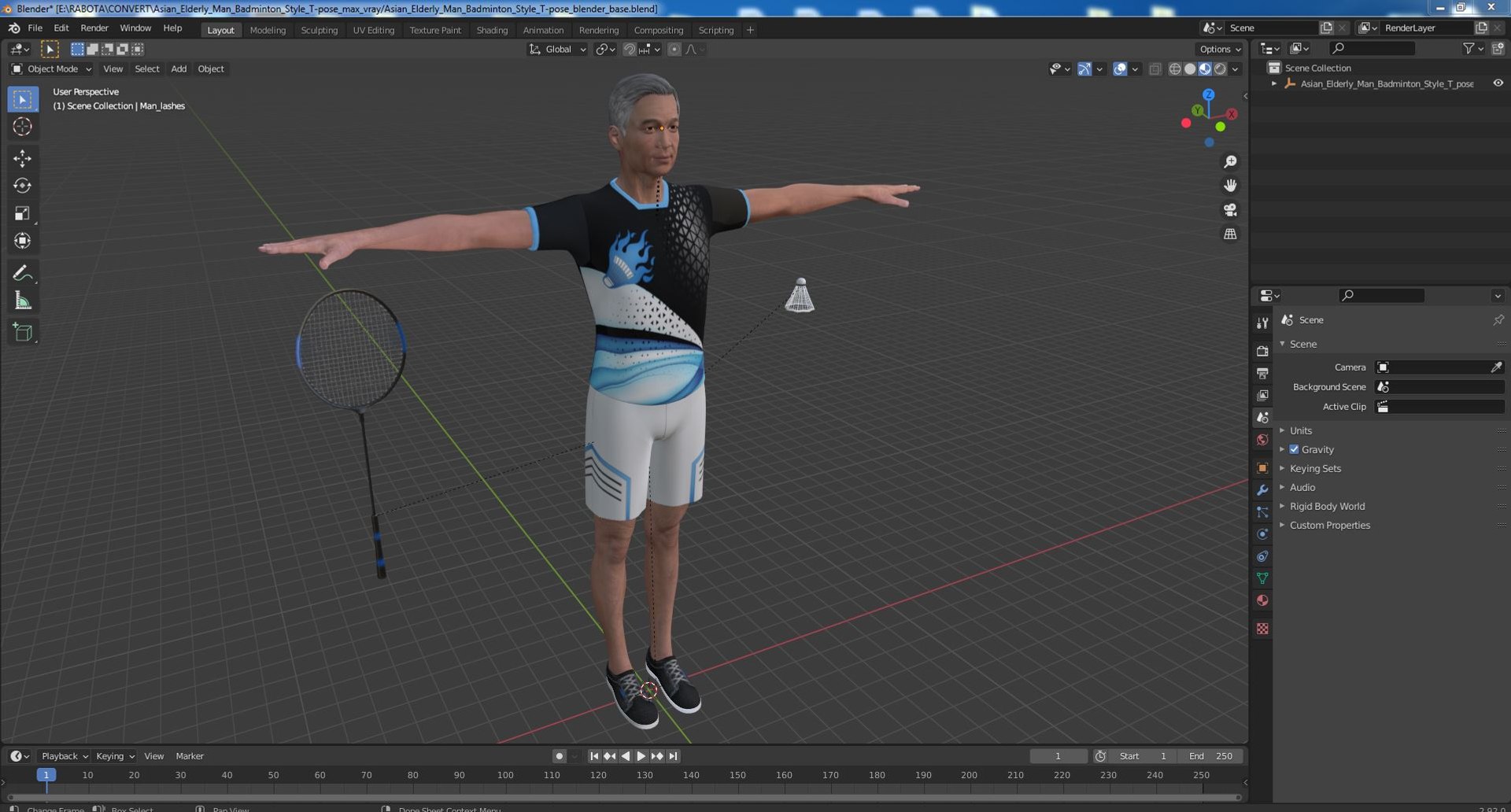 Asian Elderly Man Badminton Style T-pose model https://p.turbosquid.com/ts-thumb/p8/i3qQZT/tu/asianelderlymanbadmintonstyletposevray3dmodel028/jpg/1693978426/1920x1080/fit_q87/46d34d8197eeb00a63f532d55be4017a2bcbd23d/asianelderlymanbadmintonstyletposevray3dmodel028.jpg