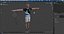 Asian Elderly Man Badminton Style T-pose