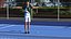 Asian Elderly Man Badminton Style T-pose