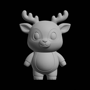Cute Deer Character 3D Print Model 3D model