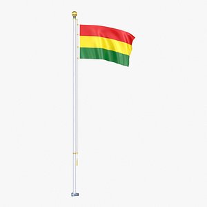 Bolivia Flag Stand Pole Animated Loop