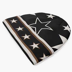 Mens Winter Intarsia Beanie Hat with Stars 3D model