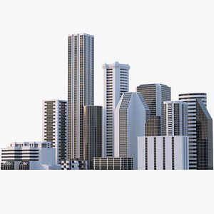 Simple Modern Skyscrapers x13 3D