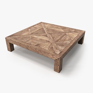 3d model of table old wood