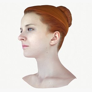 3d realistic female head olga model