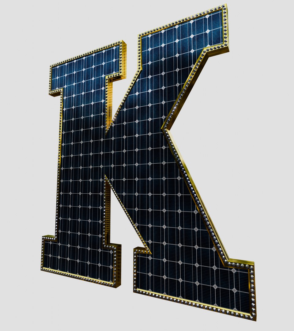 3D Solar Panel Letter - K Model - TurboSquid 2242117