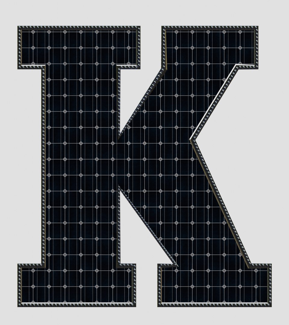 3D Solar Panel Letter - K Model - TurboSquid 2242117