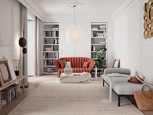 Eclectic Apartment Interior Scene for Cinema 4D and Vray 6 ACES