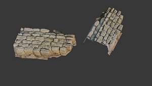 Mossy Cobblestone Pavement 3D Scan 3D model