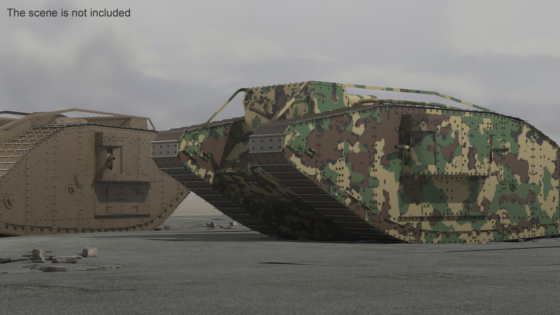 Tank MK 4 Female Camouflage Color Rigged 3D model https://p.turbosquid.com/ts-thumb/p8/wOz0Z6/sK/tank_mk_4_female_camouflage_color_rigged_003/jpg/1718706796/1920x1080/fit_q87/946fa81530e13a3a738e54ceb01d4a0f48f9b83a/tank_mk_4_female_camouflage_color_rigged_003.jpg