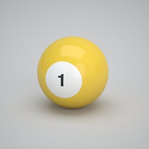 3D Pool Snooker Ball Number 1 model