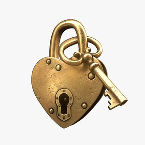 3D Padlock Heart