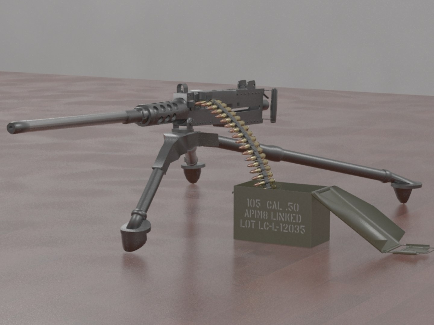 M2 Browning 3d Model