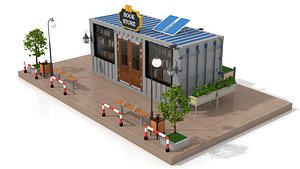 3D Shipping Container Book Store