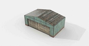 Low-Poly Vintage Wooden Warehouse