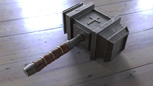 3D medieval hammer - crusader