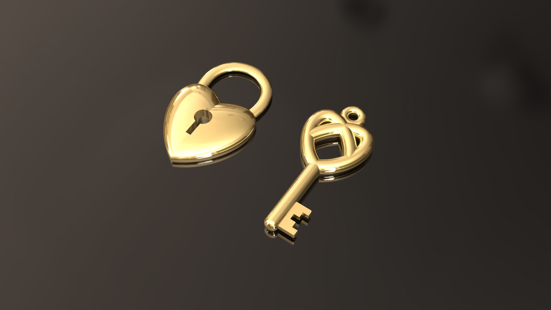 Padlock key heart 3D model - TurboSquid 1678309