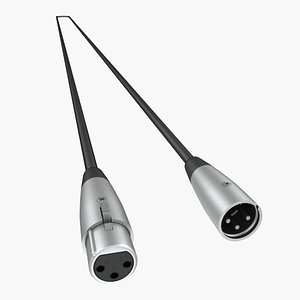 3d max rigged microphone xlr cable