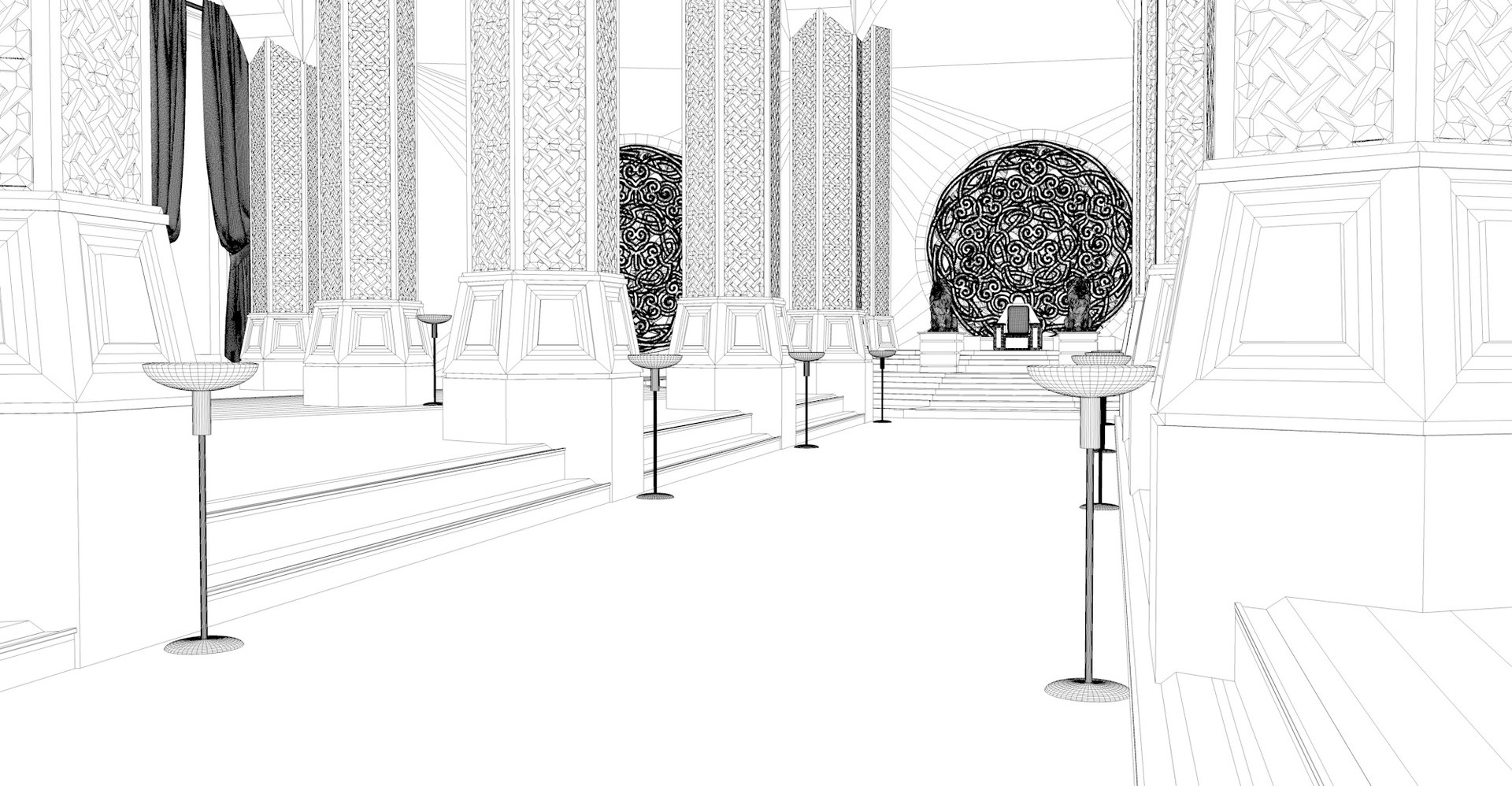 Royal Hall Interior Model - TurboSquid 1290734