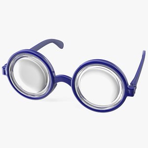 Blue Nerd Glasses 3D model