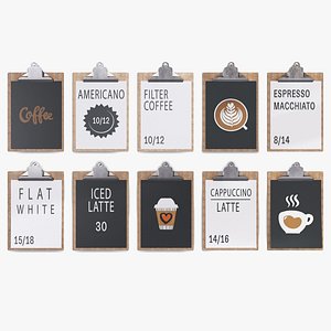 3D model Menu for a coffee shop