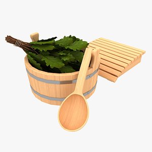 3d sauna accessories model