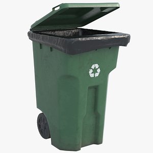 3D Recycle Bin Green HD