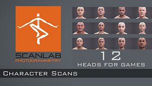 male female human heads 3d model