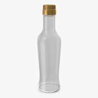 Sauce Bottle with Golden Cap Empty