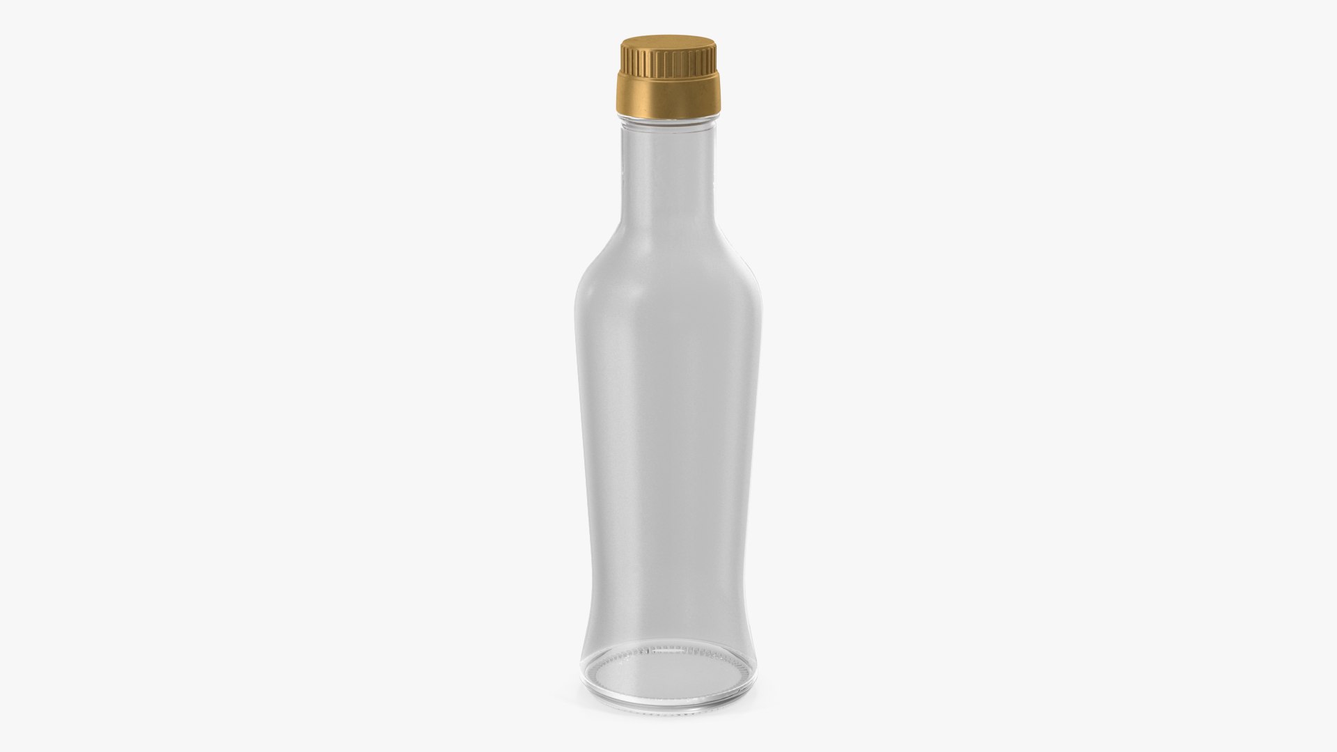 Sauce Bottle with Golden Cap Empty 3D model preview