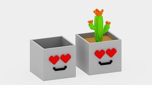 Voxel Plant Pot model