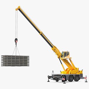 Mobile Crane Liebherr with Concrete Slabs