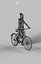 May An Elegant Black African Lady Dressed In A Blue Dress While Riding Her Yellow Bicycle