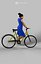 May An Elegant Black African Lady Dressed In A Blue Dress While Riding Her Yellow Bicycle