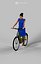May An Elegant Black African Lady Dressed In A Blue Dress While Riding Her Yellow Bicycle