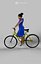 May An Elegant Black African Lady Dressed In A Blue Dress While Riding Her Yellow Bicycle