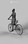 May An Elegant Black African Lady Dressed In A Blue Dress While Riding Her Yellow Bicycle
