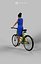 May An Elegant Black African Lady Dressed In A Blue Dress While Riding Her Yellow Bicycle