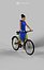 May An Elegant Black African Lady Dressed In A Blue Dress While Riding Her Yellow Bicycle