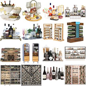 Large set with 16 archives of models for a pub bar or restaurant model