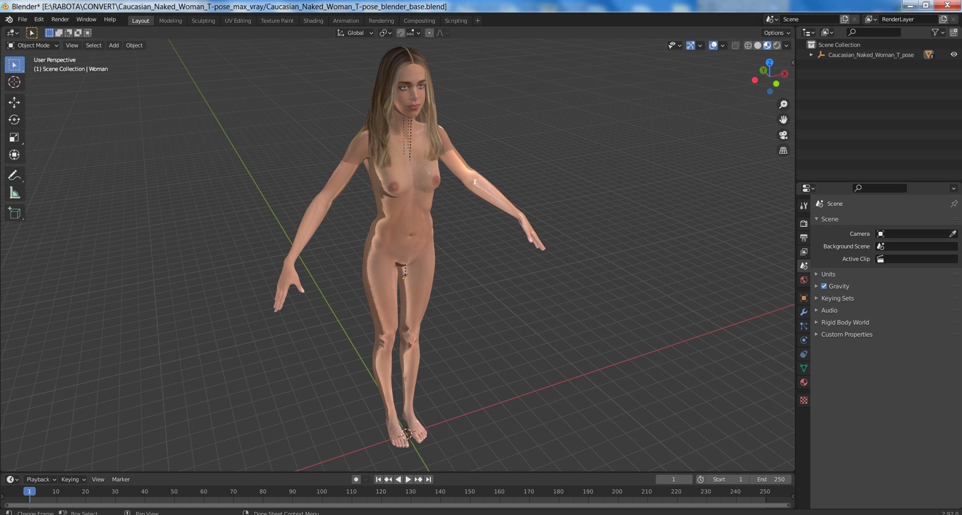 Caucasian Naked Woman T-pose 3D model https://p.turbosquid.com/ts-thumb/pA/6s7dQN/ty/caucasiannakedwomantposemb3dmodel020/jpg/1711495031/1920x1080/fit_q87/e6cd9e0b6a0b5cd47cee81e2fb1d24c44d871a3b/caucasiannakedwomantposemb3dmodel020.jpg